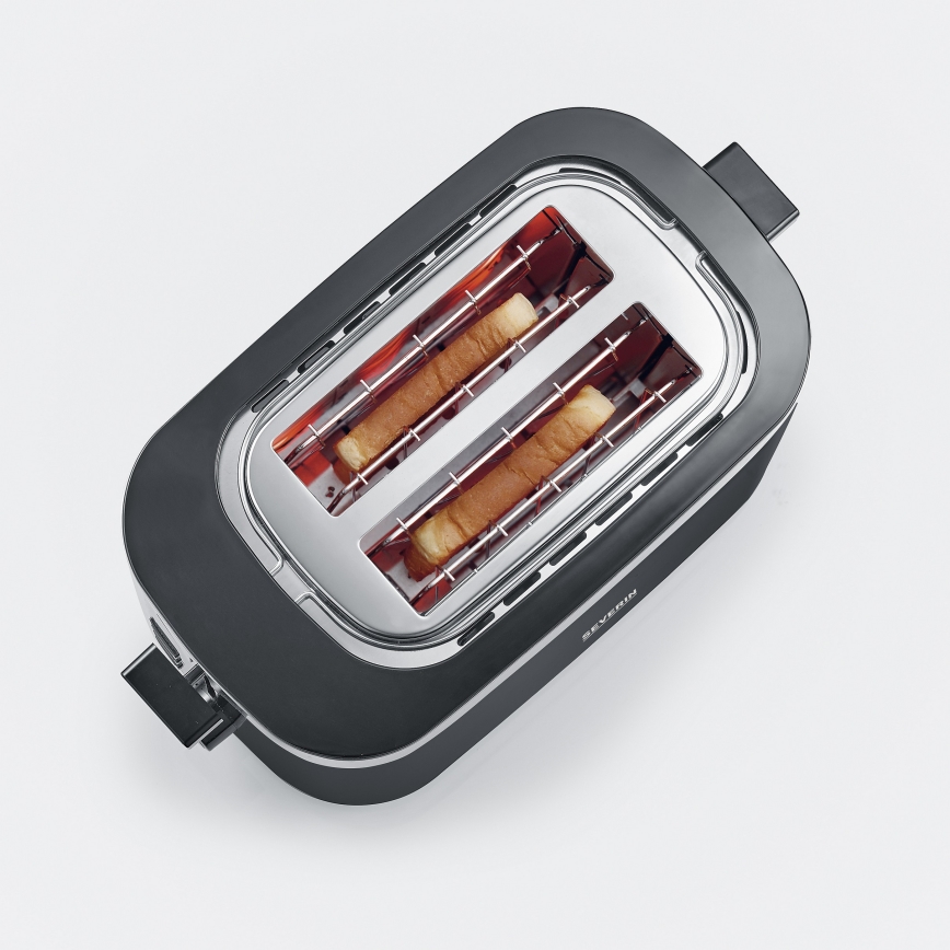 Severin AT 9264 - Tosteris ar divām atverēm 800W/230V nerūsējošā tērauda/melns