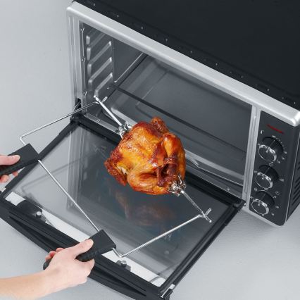 Severin TO 2058 - konvekcijas cepeškrāsns ar grilu un picu akmeni, 1800W/230V, 42 l, melna
