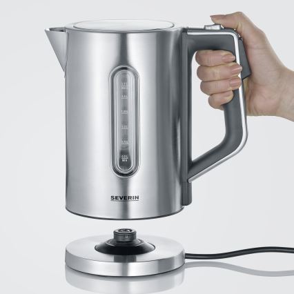 Severin WK 3418 - Elektriskā tējkanna 1,7 l 3000W/230V nerūsējošais tērauds/melna