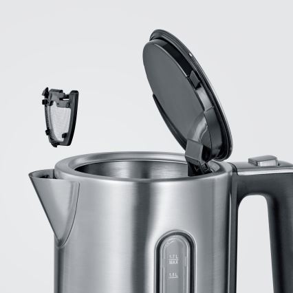 Severin WK 3418 - Elektriskā tējkanna 1,7 l 3000W/230V nerūsējošais tērauds/melna