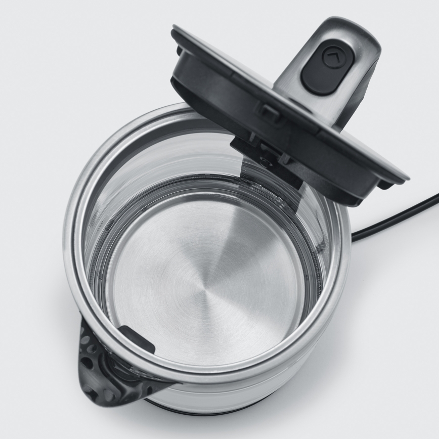 Severin WK 3420 - Ātrā elektriskā tējkanna 1,7 l, 2200 W / 230 V, nerūsējošais tērauds/stikls