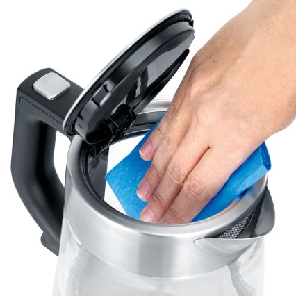 Severin WK 3468 - elektriskā tējkanna 1 l, 2200 W/230 V, nerūsējošā tērauda un stikla