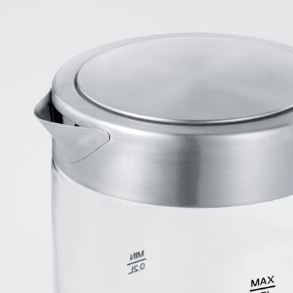 Severin WK 3472 - Ātrvārāmā tējkanna 0,5 l, 1100 W/230 V, nerūsējošais tērauds/stikls