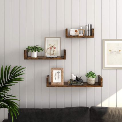 SHELFY sienas plauktu komplekts (3x), brūni
