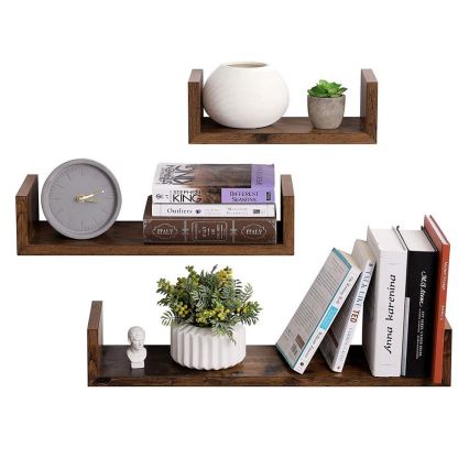 SHELFY sienas plauktu komplekts (3x), brūni