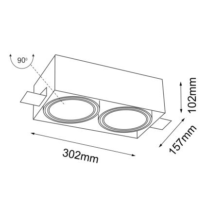 Shilo - Iegremdējams gaismeklis 2xGU10/15W/230V balts