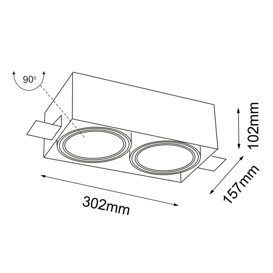 Shilo - Iegremdējams gaismeklis 2xGU10/15W/230V balts