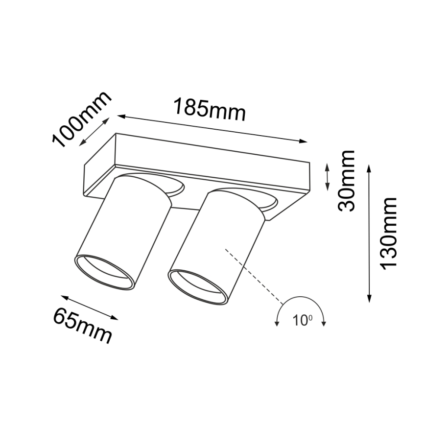 Shilo - Starmetis 2xGU10/15W/230V melns