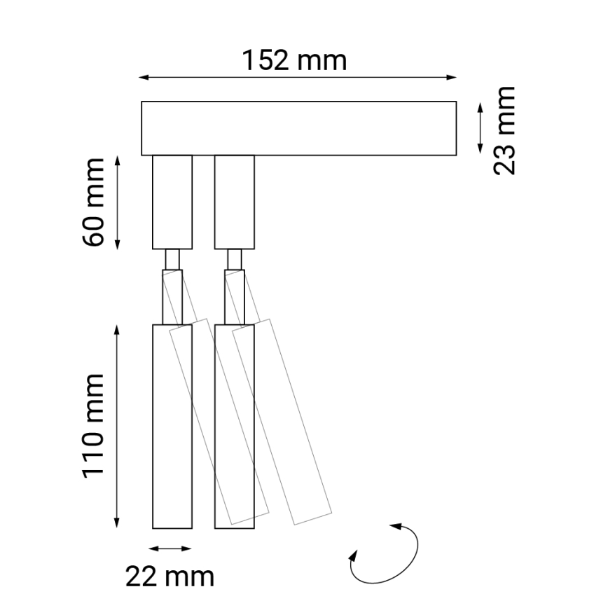 Shilo - Sienas starmetis 2xG9/10W/230V melns