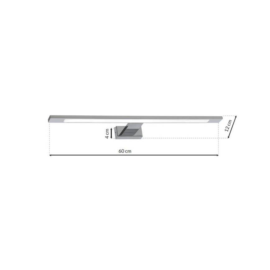 SHINE LED vannas istabas spoguļa apgaismojums, 12W/230V, 60 cm, IP44, spīdīgs hroms