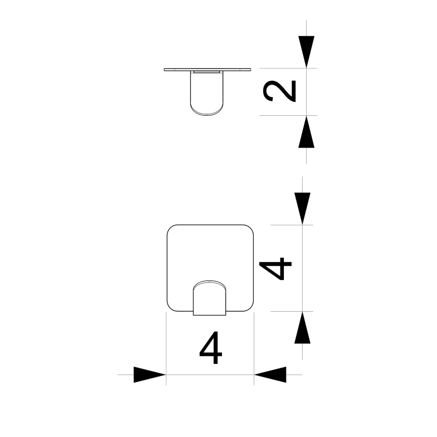 Sienas āķis 4x4 cm melna