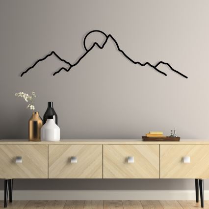 Sienas dekorācija 100x29 cm kalni metāls