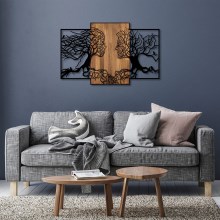 Sienas dekorācija 125x79 cm dzīvības koks koks/metāls