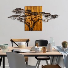 Sienas dekorācija 144x70 cm koks koks/metāls