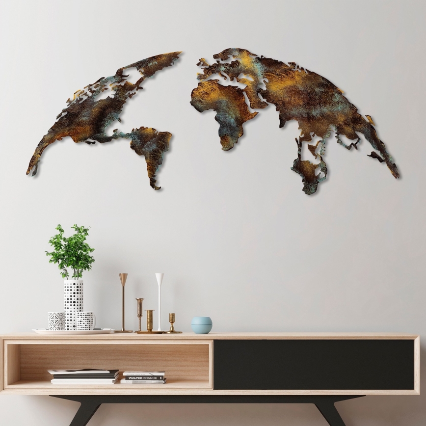 Sienas dekorācija 2 gab. 150x59 cm planēta metāls