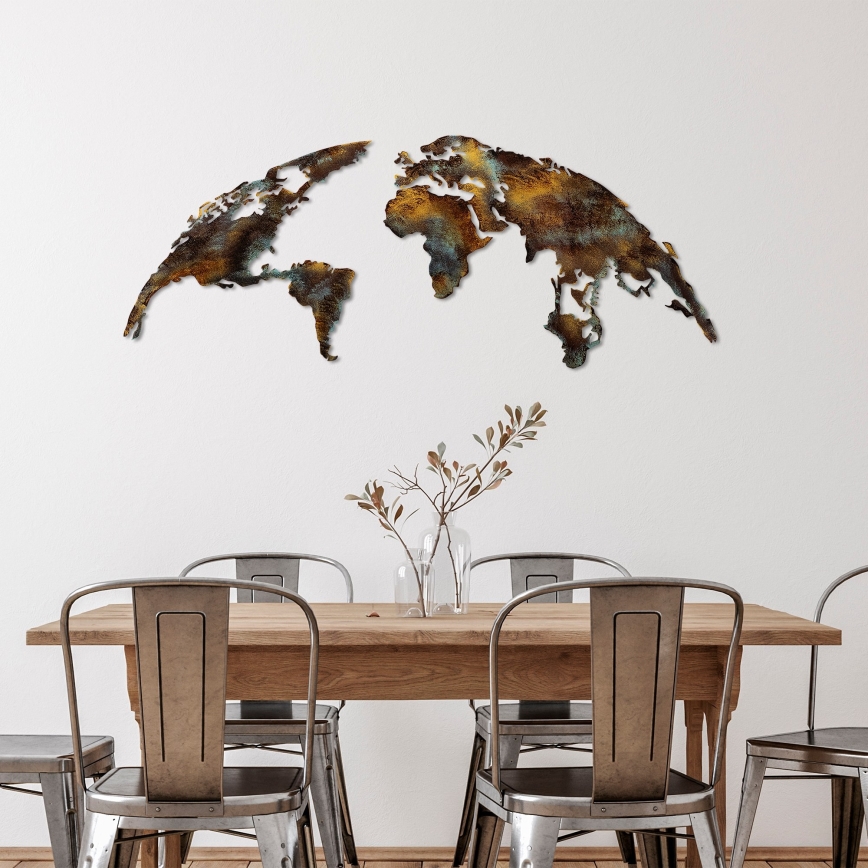 Sienas dekorācija 2 gab. 150x59 cm planēta metāls