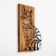 Sienas dekorācija 38x58 cm kaķis koks/metāls