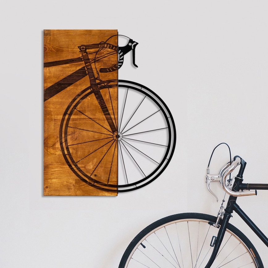Sienas dekorācija 45x58 cm velosipēds koks/metāls