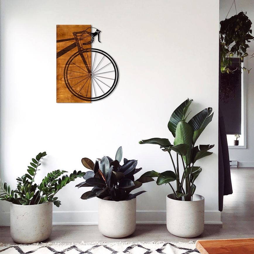 Sienas dekorācija 45x58 cm velosipēds koks/metāls