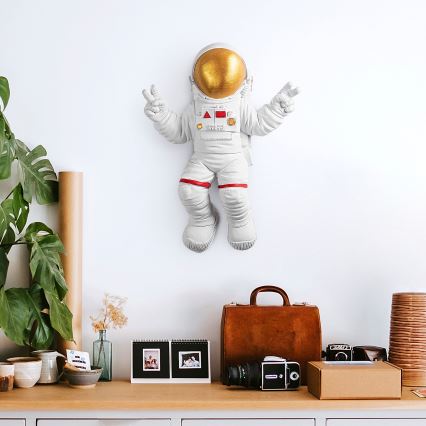 Sienas dekorācija 47x35 cm astronauts zelta