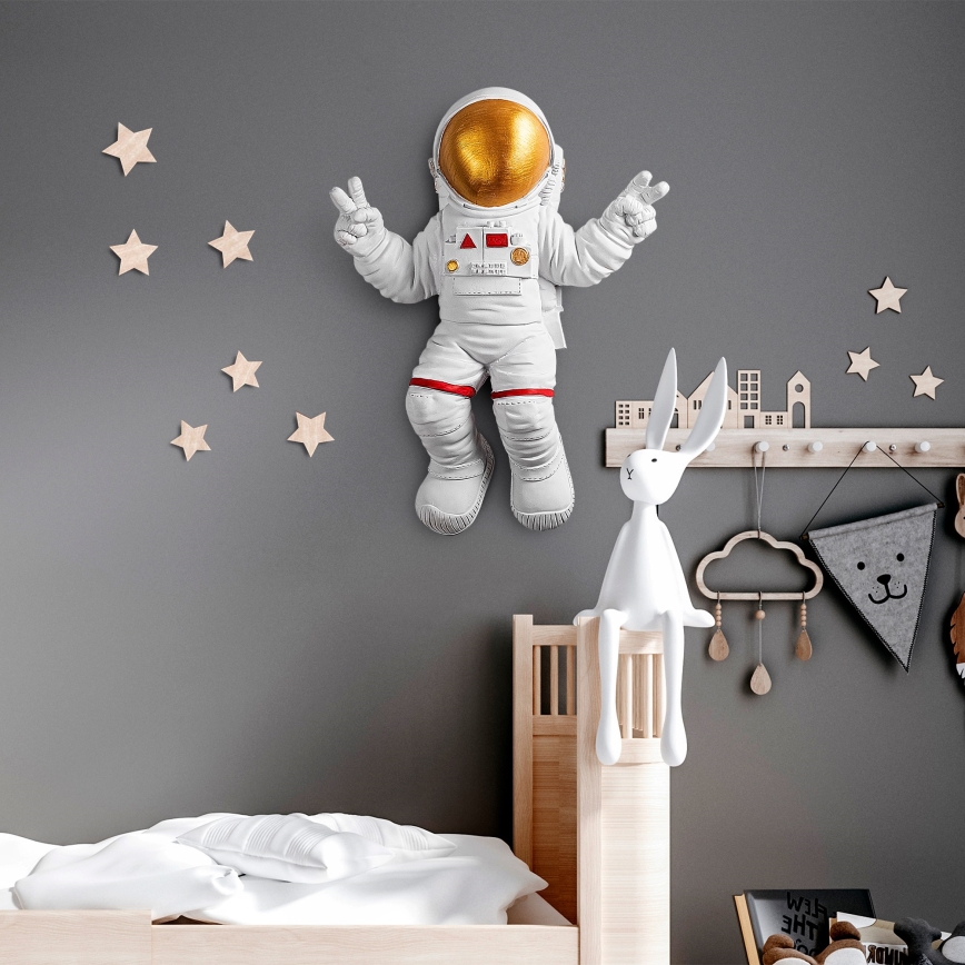 Sienas dekorācija 47x35 cm astronauts zelta