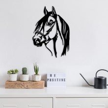 Sienas dekorācija 55x40 cm, zirgs metāls