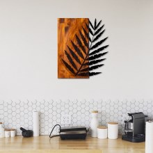 Sienas dekorācija 58x50 cm lapa koks/metāls
