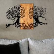 Sienas dekors 58x92 cm dzīvības koks koks/metāls
