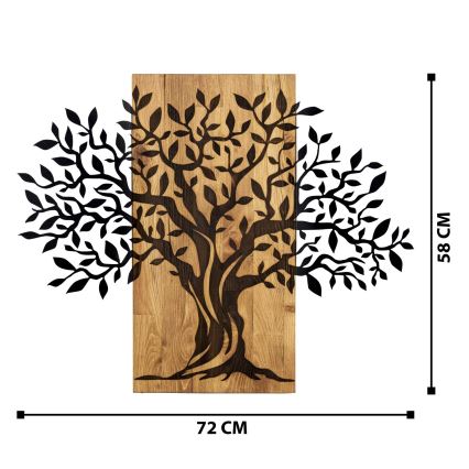 Sienas dekors 72x58 cm koks/metāls