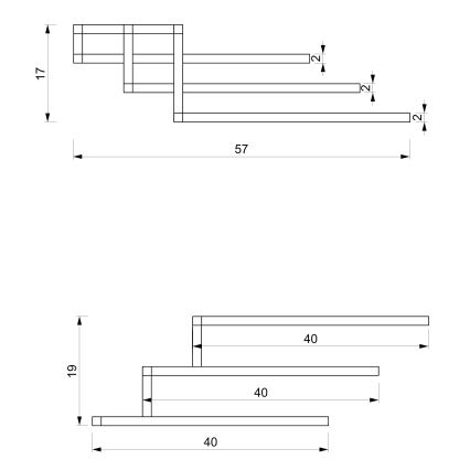 Sienas dvieļu turētājs 19x58 cm balts