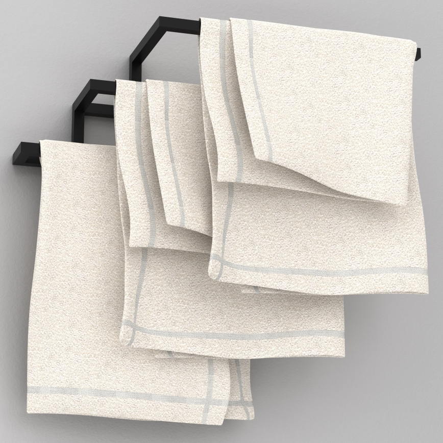 Sienas dvieļu turētājs 19x58 cm melns