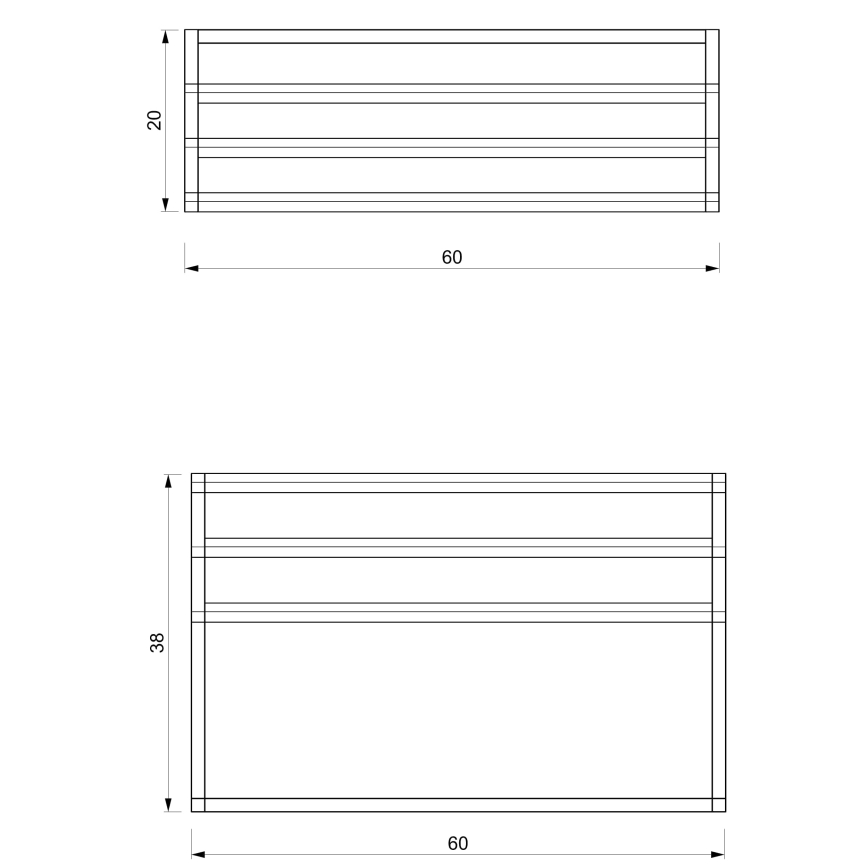 Sienas dvieļu turētājs 37x60 cm balts