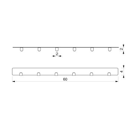 Sienas dvieļu turētājs 60 cm balts