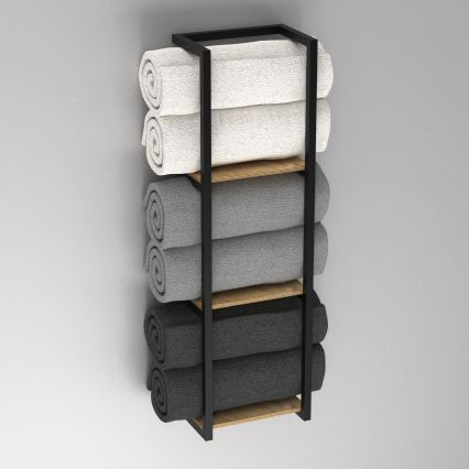 Sienas dvieļu turētājs 78x23 cm, melns