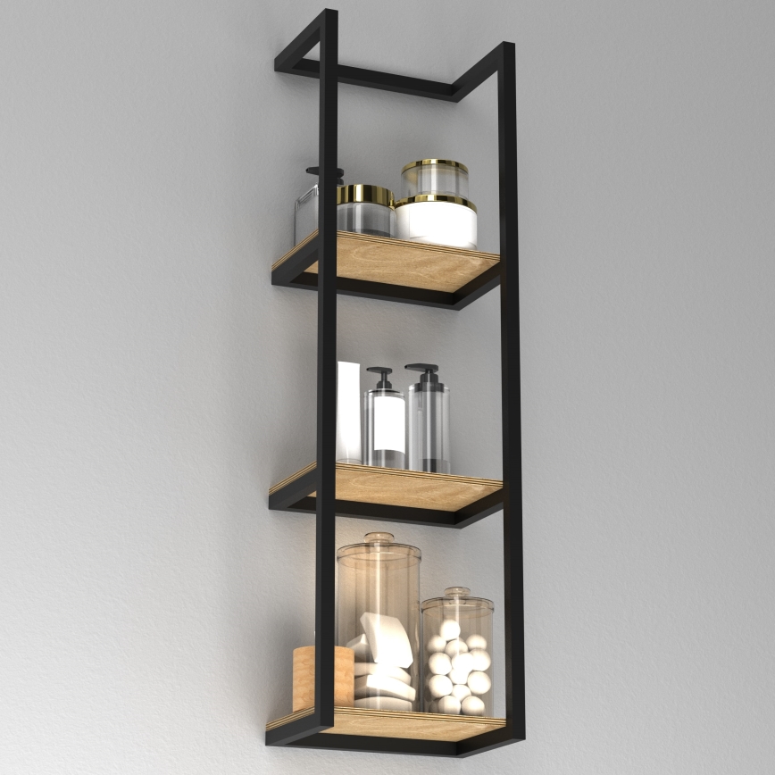 Sienas dvieļu turētājs 78x23 cm, melns