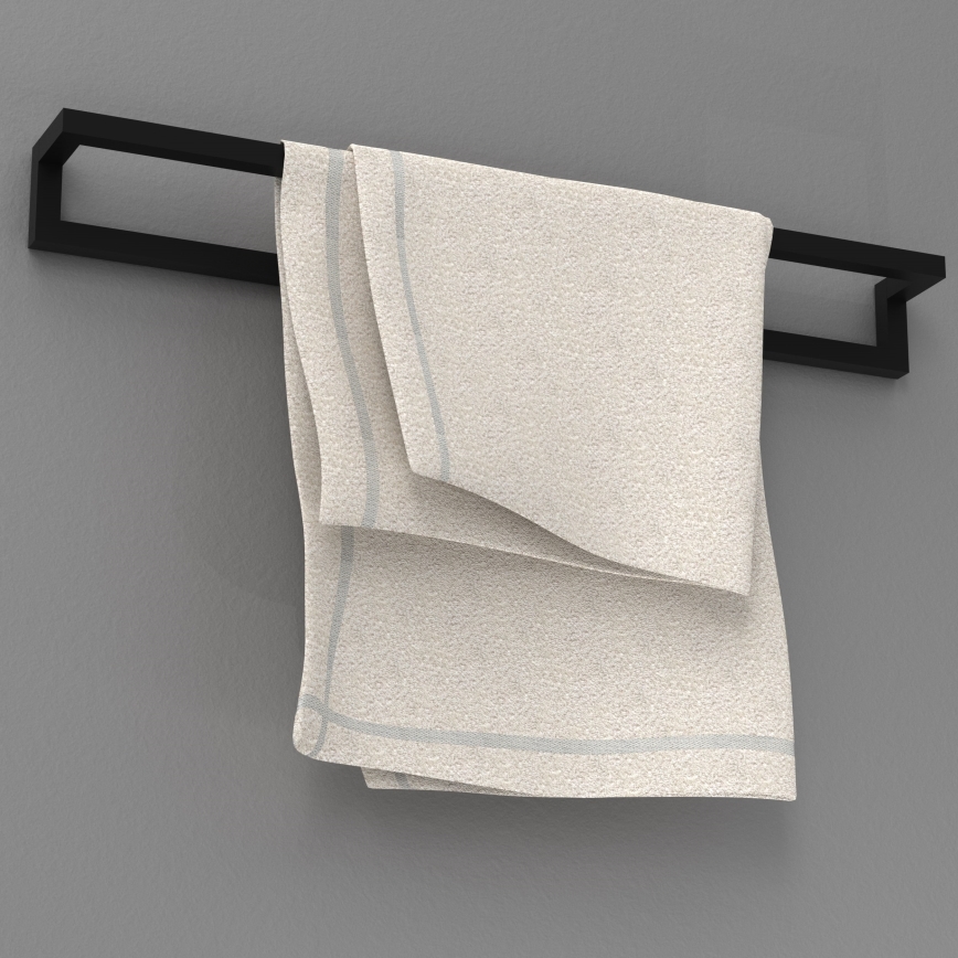 Sienas dvieļu turētājs 7x60 cm melns