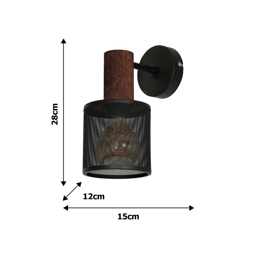 Sienas gaisma ARES BLACK 1xE27/60W/230V