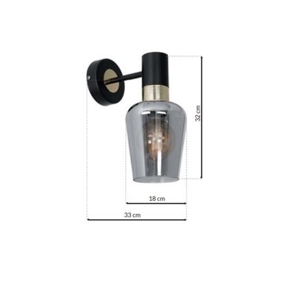 Sienas gaisma ROMA BLACK 1xE27/60W/230V
