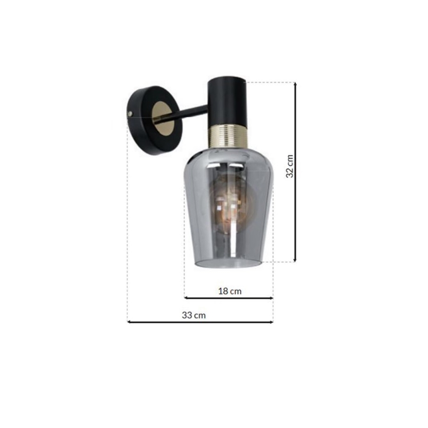 Sienas gaisma ROMA BLACK 1xE27/60W/230V