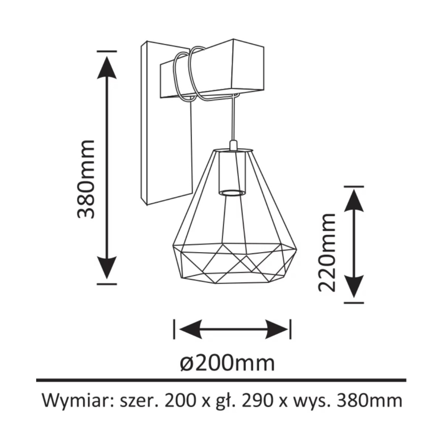 Sienas gaisma VIGO 1xE27/20W/230V