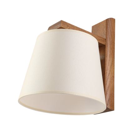 Sienas gaismeklis AIDA 1xE27/15W/230V ozols/krēmkrāsa