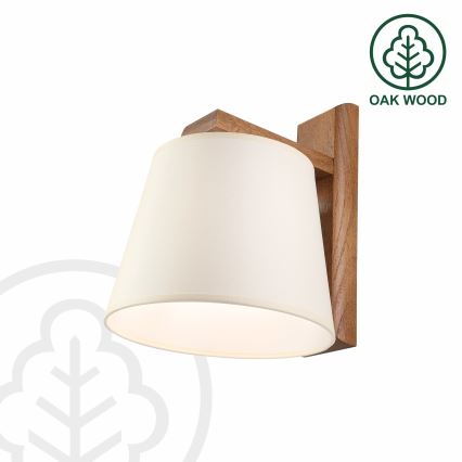 Sienas gaismeklis AIDA 1xE27/15W/230V ozols/krēmkrāsa