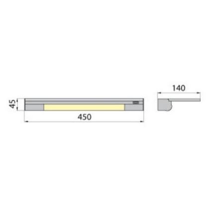 Sienas gaismeklis ar plauktu APERA T5 G5/8W/230V 45 cm