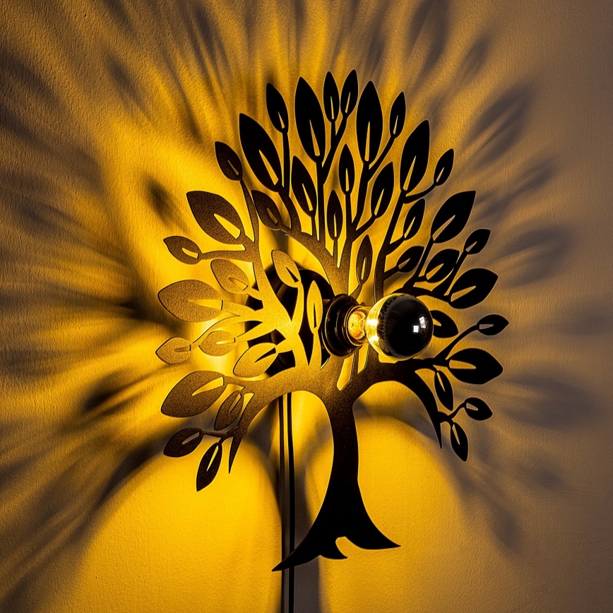Sienas gaismeklis HEART TREE 1xE27/40W/230V melns