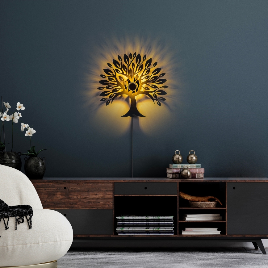 Sienas gaismeklis HEART TREE 1xE27/40W/230V melns