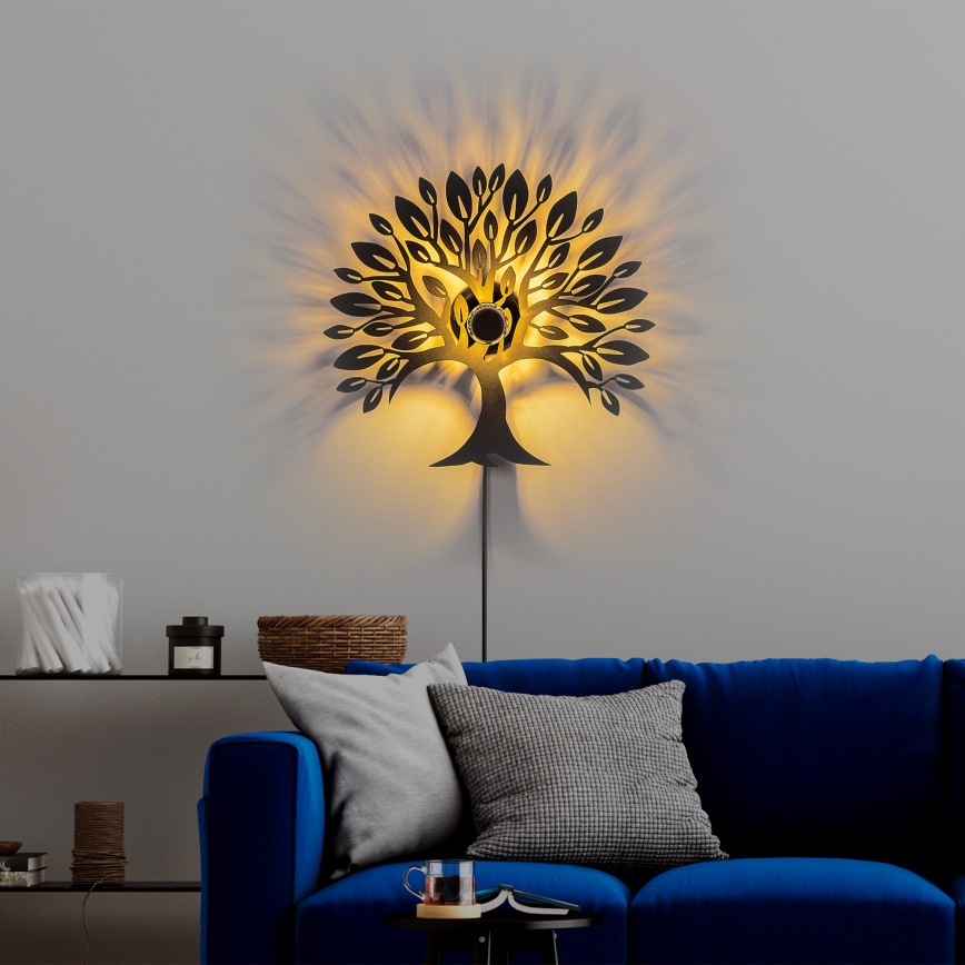 Sienas gaismeklis HEART TREE 1xE27/40W/230V melns