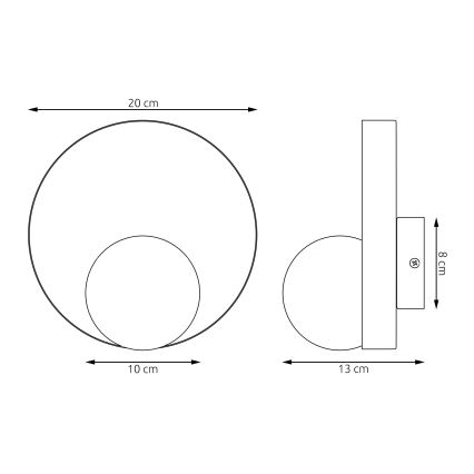 Sienas gaismeklis KIDO 1xG9/8W/230V balts