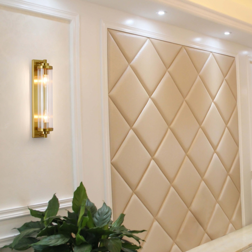 Sienas gaismeklis LORENZO 2xE14/40W/230V zelta