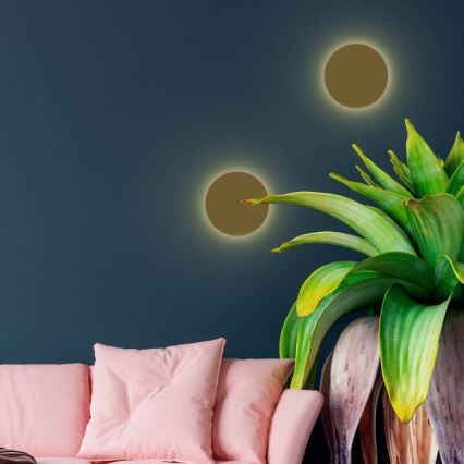 Sienas gaismeklis LUNA 2xG9/8W/230V Ø 20 cm zelta krāsā