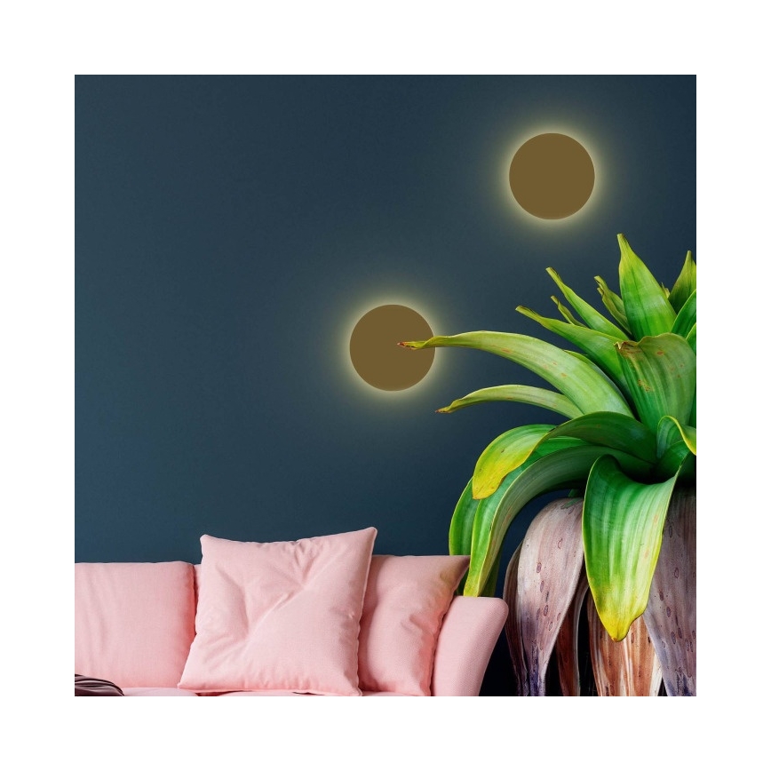 Sienas gaismeklis LUNA 2xG9/8W/230V Ø 20 cm zelta krāsā